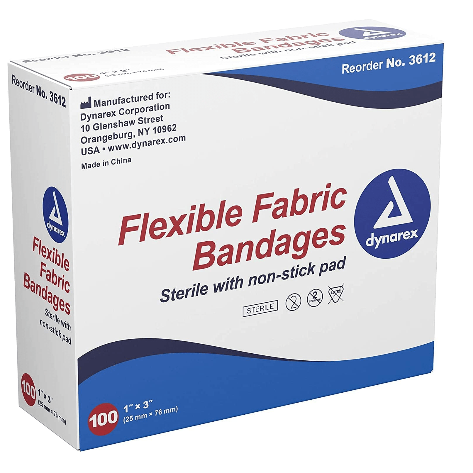 Dynarex-Dynarex® Adhesive Flexible Fabric Bandages, 1" x 3" BX/100-MedTech-1